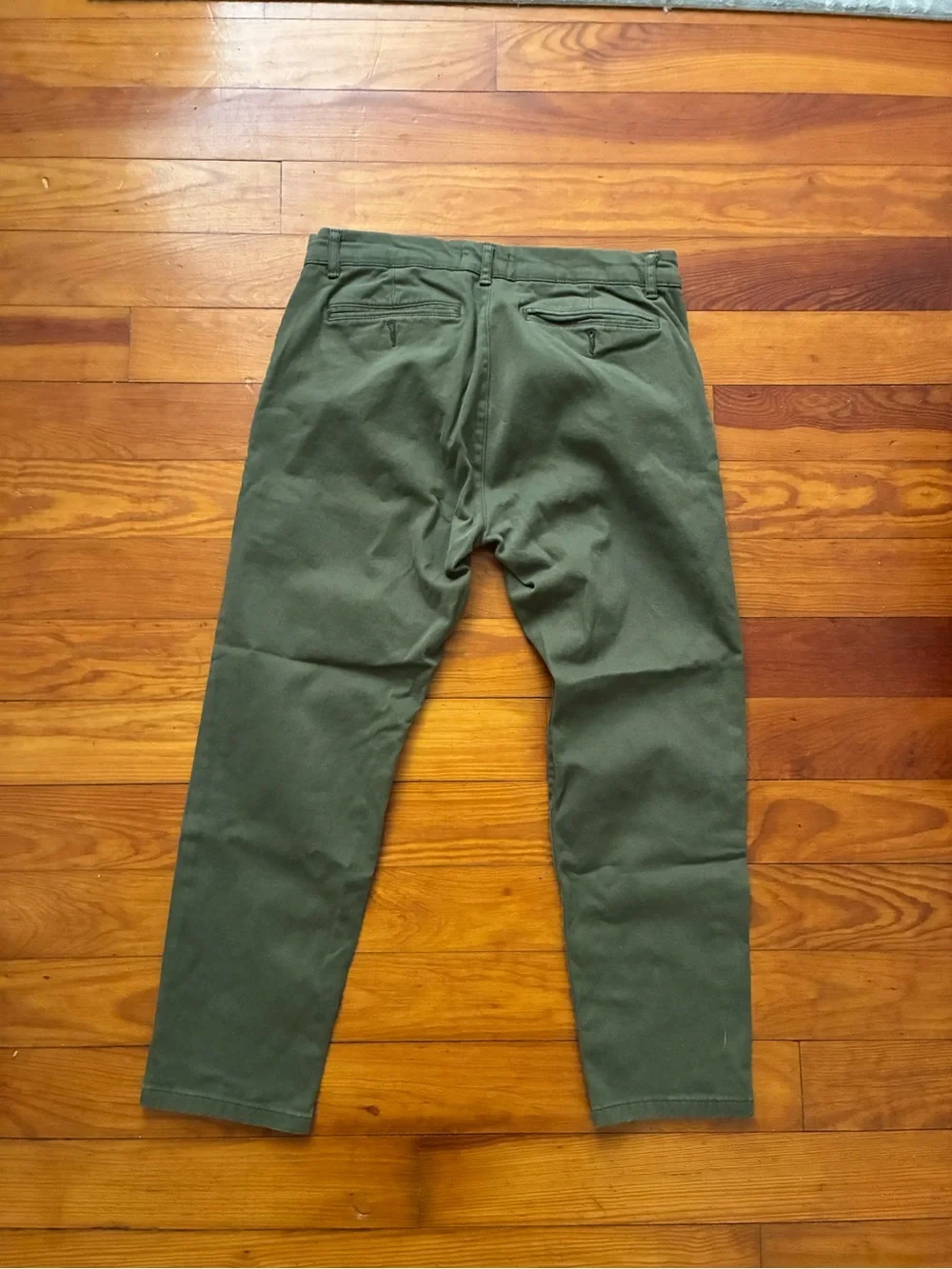 Slim Olive Green Chino Pants for Men